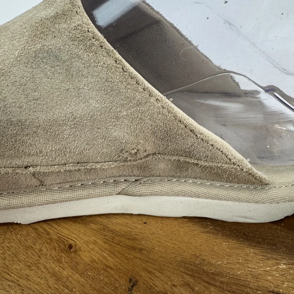 Big Kids Ugg Goldenstar Beige Suede Slingback Platform Slide Clogs Size‎ 5 Y GUC